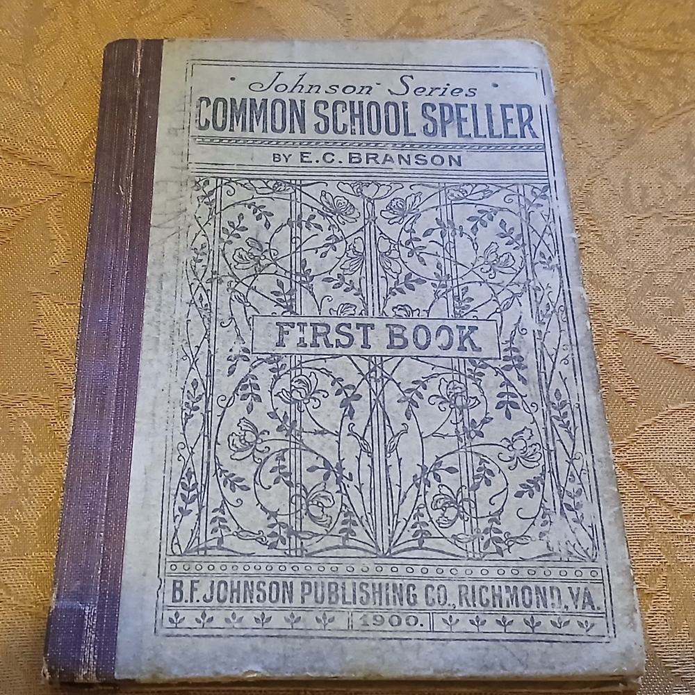 Common School Speller Book - Vintage Brown and Gray